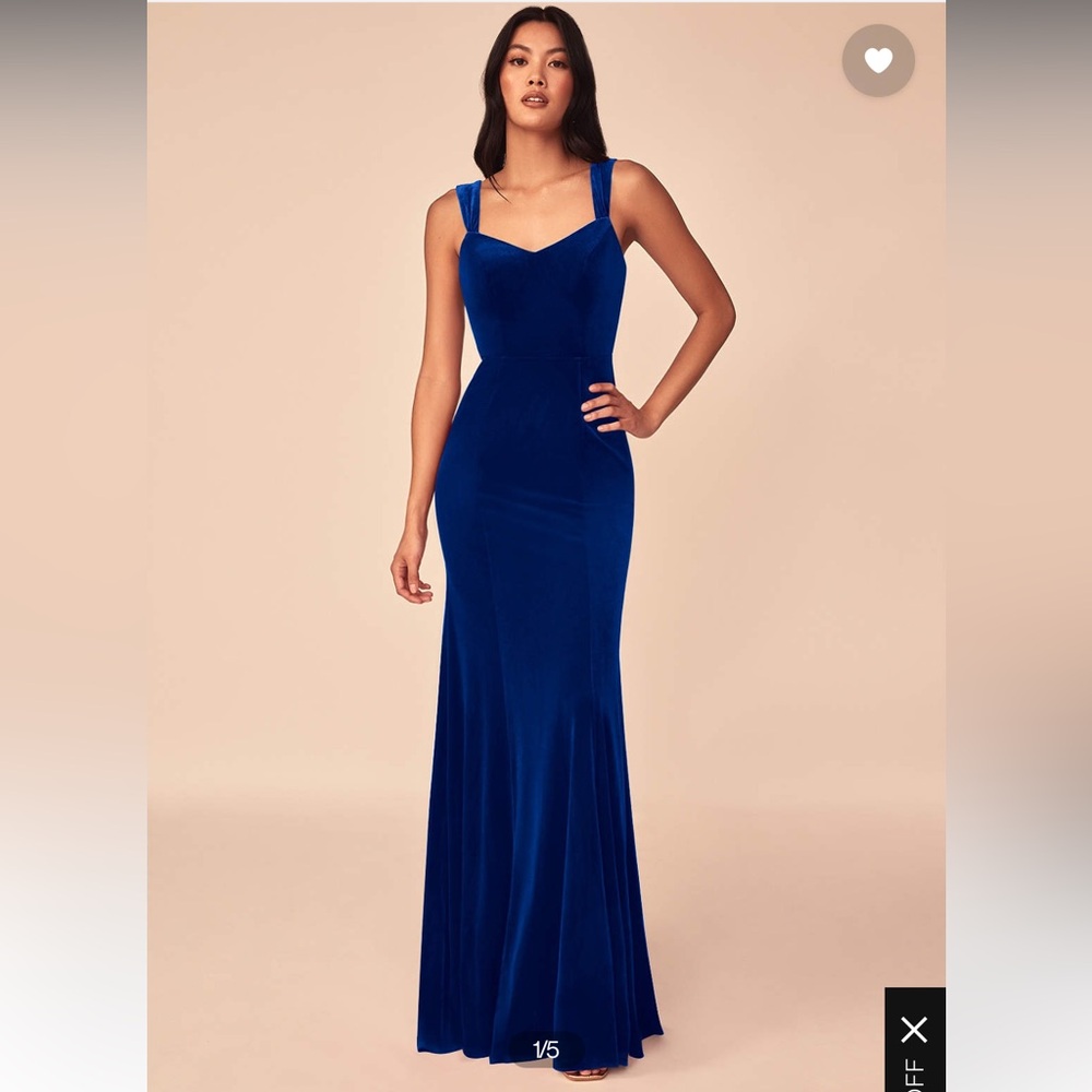 Azazie Navy blue velvet bridesmaid dress